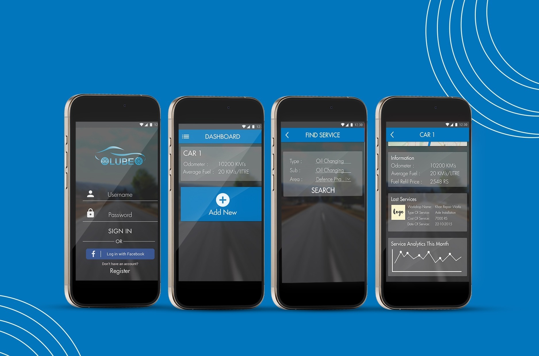Lube — interface screens