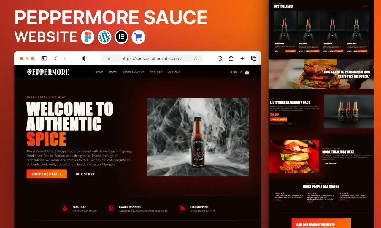 Peppermore Sauce Website — case study by Ciphers Lab